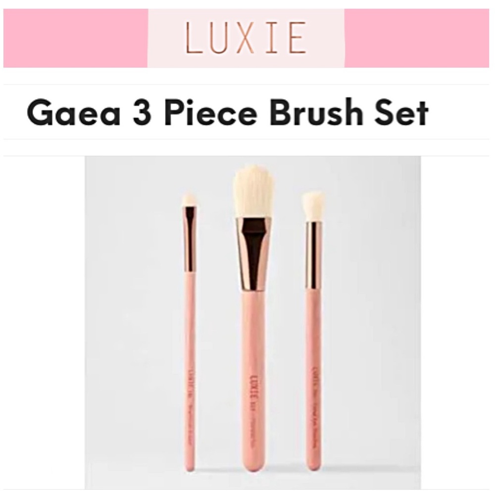 NEW LUXIE 3 Makeup Brushes GAEA set Boxycharm vegan foundation shading crease